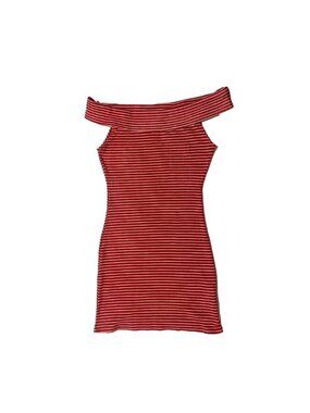 🛍️ 2/$20 ENTIRE SHOP - URBAN HERITAGE Striped Off Shoulder Retro‎ Mini Dress
